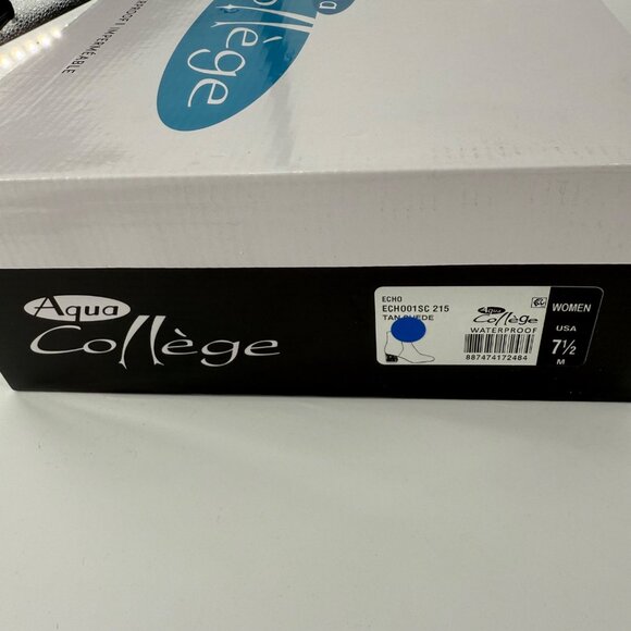 Aqua College Womens Waterproof Tan Suede Ankle Boots With Block Heel 7.5M - Picture 6 of 6